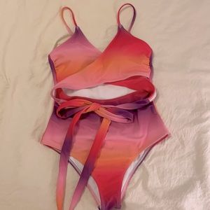 Pink Lily Caribbean Crush Cut out Swim suit
